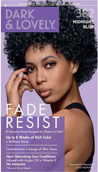 DARK & LOVELY MIDNIGHT BLUE 382 FADE RESIST NO AMMONIAQUE
