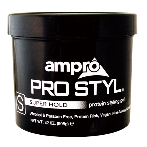 AMPRO PRO STYL PROTEIN GEL 32oz BLACK SUPER HOLD
