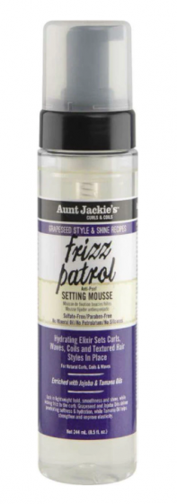 AUNT JACKIE'S GRAPESEED FRIZZ  PATROL SETTING MOUSSE 8.25 OZ