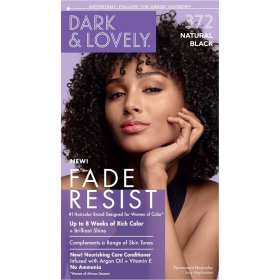 DARK & LOVELY FADE RESIST COLOR#372 NATURAL BLACK            *