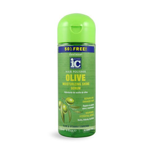 I.C. HAIR POLISHER 6 oz OLIVE  OIL MOISTURIZING SERUM (CS/6) *