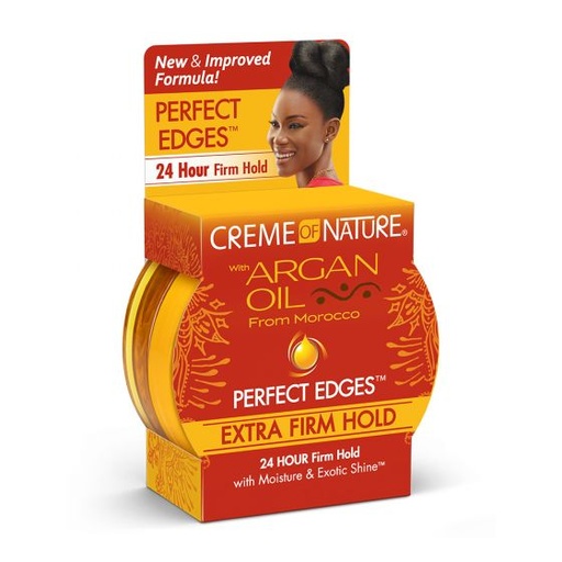 [RR21404A] CREME OF NATURE ARGAN PERFECT  EDGES GEL 2.25oz EXTRAHLD(cs/6)