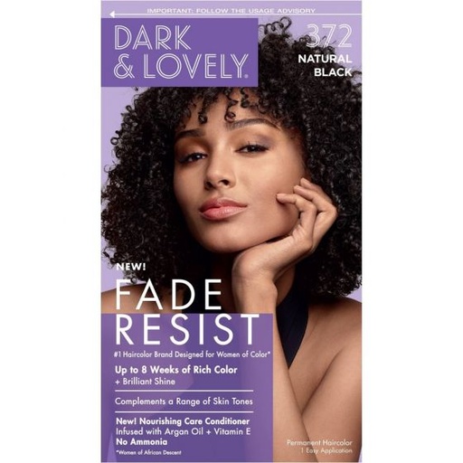 [CR372] DARK & LOVELY FADE RESIST COLOR#372 NATURAL BLACK            *