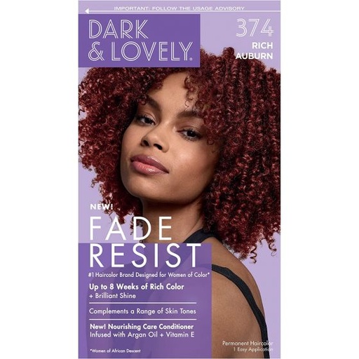 [CR374] DARK & LOVELY FADE RESIST COLOR#374 RICH AUBURN              *