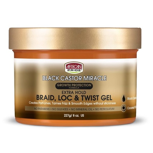 [AP10048] AFRICAN PRIDE BLACK CASTOR BRAID LOC TWIST GEL 8OZ